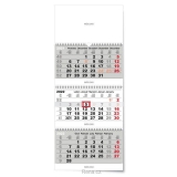 1 ks tříměsíční nástěnný kalendář 2022 šedý skládací se spirálou