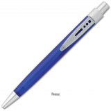 Modré kuličkové pero, kovový proděravěný klip