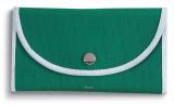 Zelená skládací nákupní taška Foldy s bílým lemem