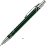 Zelené kovové kul. pero LUX se stříbrným zdobením, odběr po 1 ks