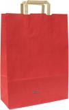 Papírová taška 23x10x32 cm, ploché držadlo,červená