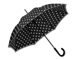 Černý deštník Santini s bílými puntíky