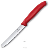 Červený nůž VICTORINOX, vlnková čepel, logo na přání, dárková krabička, 50ks