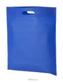 Větší modrá nákupní netkaná taška s průhmatem