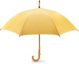 Žlutý automatický deštník se zahnutou ručkou
