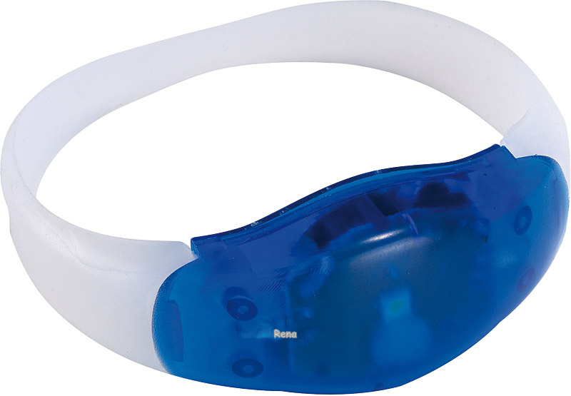 Transparentně modrý 3x LED silikonový náramek