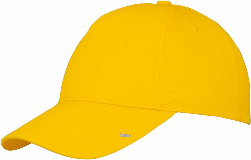 Žlutá pětidílná čepice s nízkým profilem