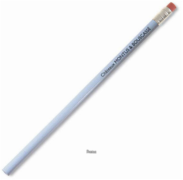 Bílá dřevěná neořezaná tužka s gumou