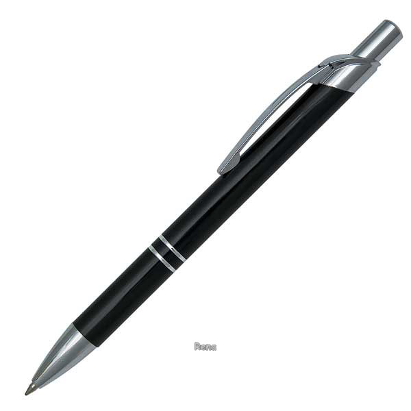 Černo-stříbrné kovové kuličkové pero LENA