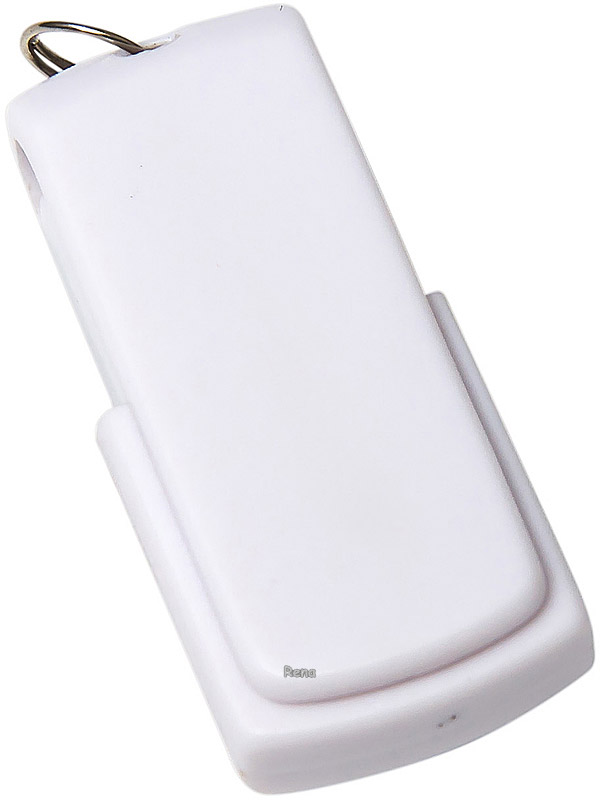 Malý bílý otočný USB flash disk s kroužkem 16GB