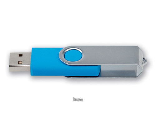 USB FLASH 22, kovový USB FLASH disk 4GB s plastovým tělem, modrá