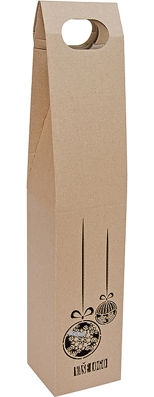 Papírová krabice na 1 láhev s motivem baňky, laser