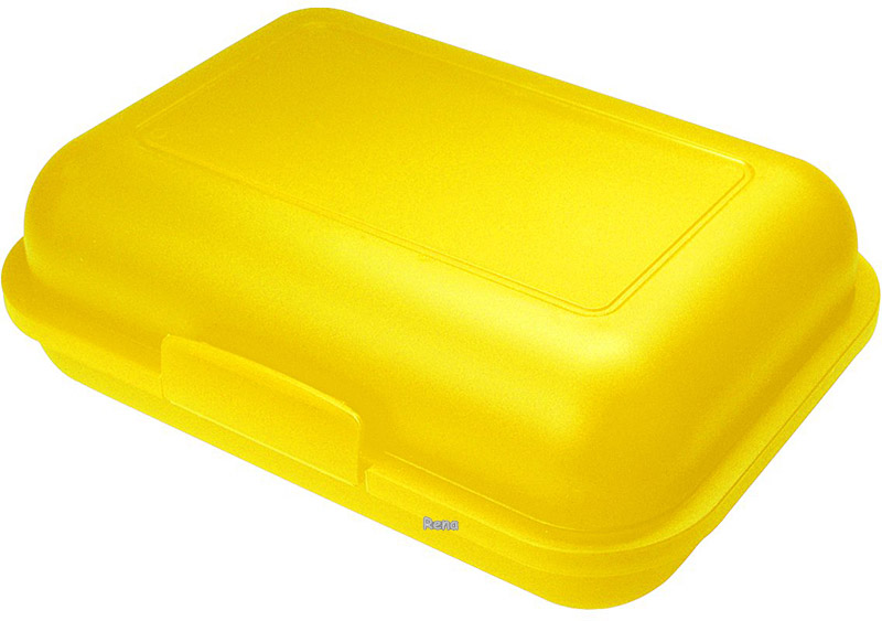 Žlutý plastový menší svačinový box