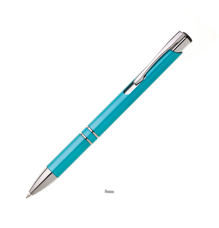 Tyrkysové plastové kuličkové pero JOLA,modrá náplň