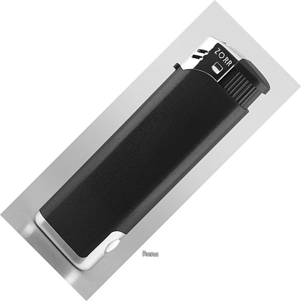 Plnitelný piezo zapalovač s LED světlem, černý