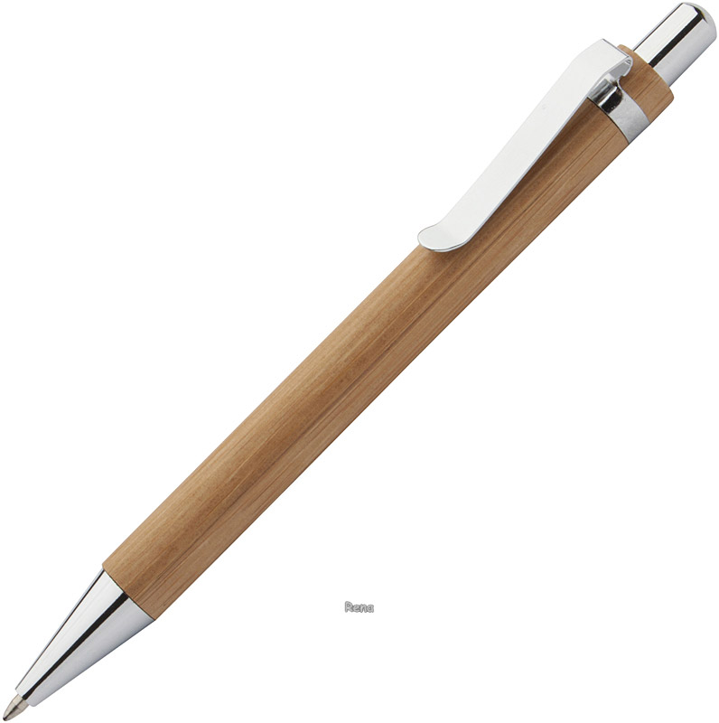 Bambusové kuličkové pero s kovovým klipem