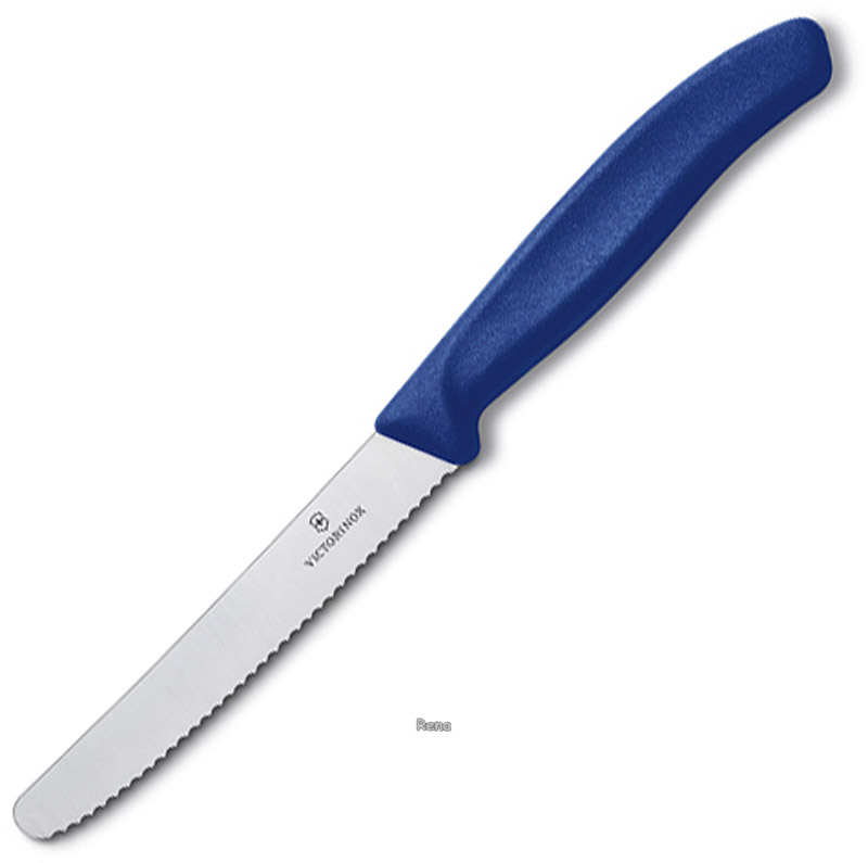 Modrý nůž na rajčata VICTORINOX, vlnková čepel, 1 ks
