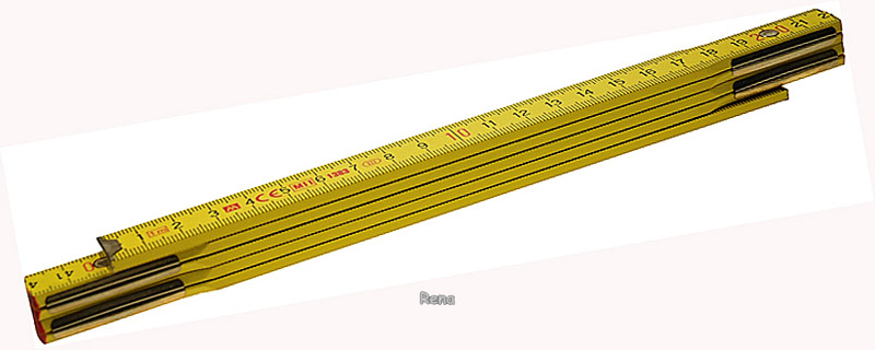 Žlutý dřevěný skládací metr, 1m
