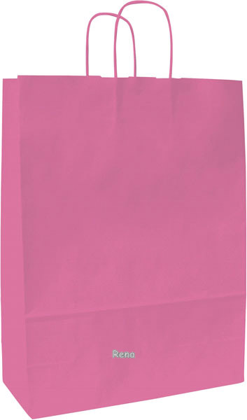 Papírová taška růžová 18x8x20 cm, kroucená šňůra