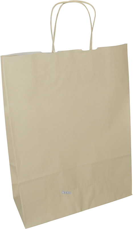 Papírová taška béžová, 18x8x20 cm, kroucená šňůra