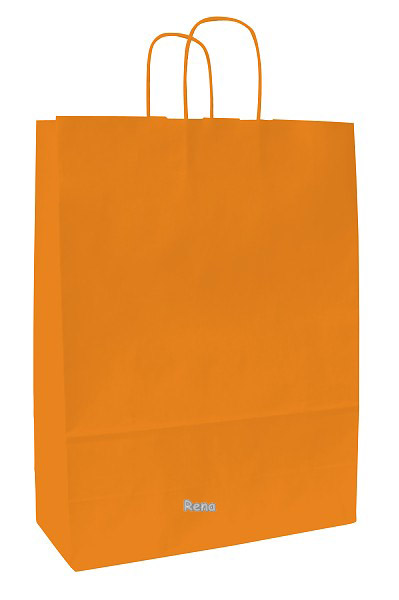 Papírová taška oranžová 18x8x20 cm, kroucená šňůra
