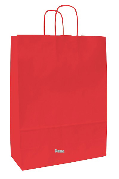 Papírová taška červená 32x13x28 cm, kroucená šňůra