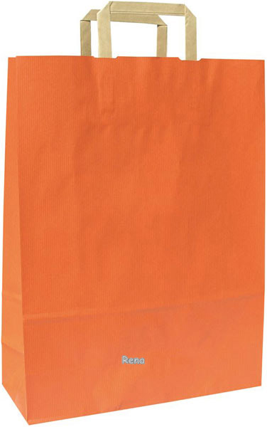 Papírová taška 18x8x25 cm, ploché držadlo,oranžová
