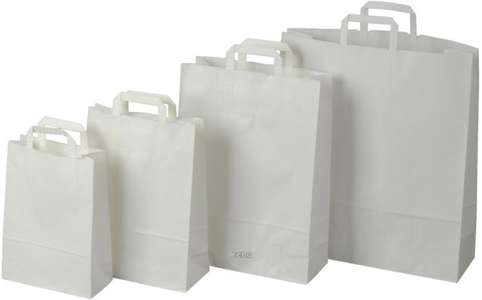 Papírová taška 32x13x42,5 cm, ploché držadlo, bílá