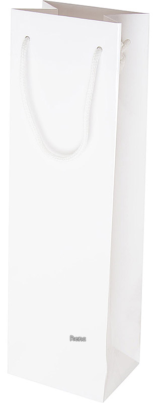 Papírová taška 12x9x40 cm,textil.šňůra, bílá lesk