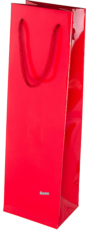 Papírová taška 12x9x40 cm,text.šňůra,červená lesk