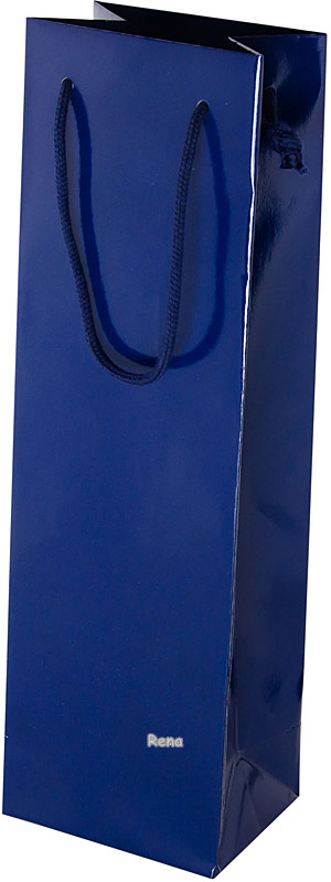 Papírová taška 12x9x40 cm, textil.šňůra, modrý lak
