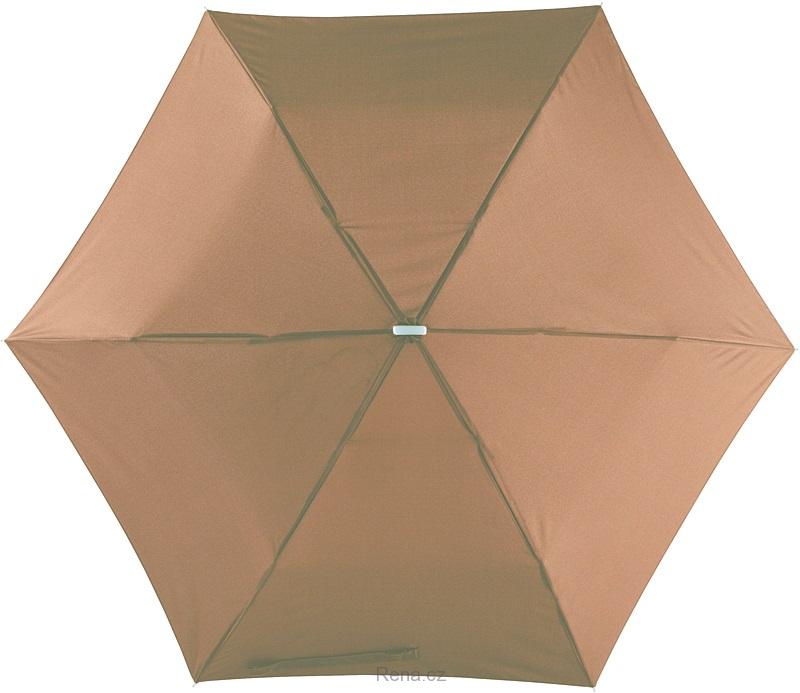 Hnědý super lehký skládací mini deštník