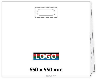 PVC / Igelitová taška 650x550 mm s páskovými držadly, balení 500ks, barevné