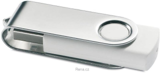 Twister Techmate bílo-stříbrný USB disk 1GB, balení 100ks, vlastní potisk