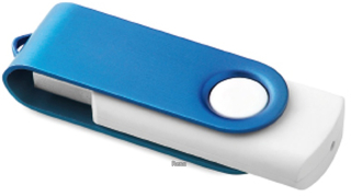 Rotoflash modro-bílý rotační USB flash disk 8GB, balení 100ks, s potiskem loga