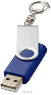 Twister stříbr.-modrý USB flash disk,přívěsek,2GB