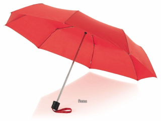 Červený třídílný skládací deštník