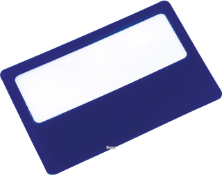 Modrá lupa ve velikosti kreditní karty