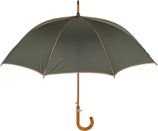 Zelený automatický deštník s kontrastním lemováním