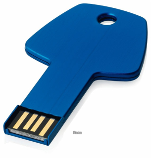 Hliníkový USB flash disk 8GB - modrý klíč, balení 100 ks, vlastní potisk