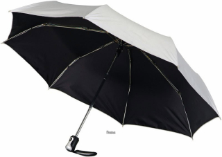 Stříbrný třídílný automatický skládací deštník