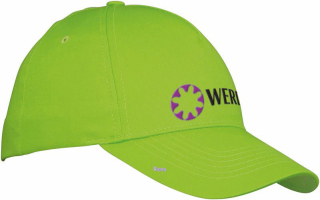 Světle zelená pětidílná čepice s nízkým profilem