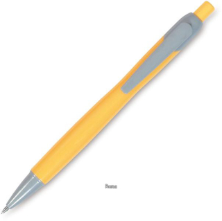 Žluté kuličkové pero LADA s šedými doplňky