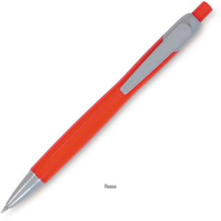 Červené kuličkové pero LADA s šedými doplňky