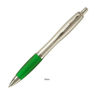 Zeleno-stříbrné kuličkové pero OKAY