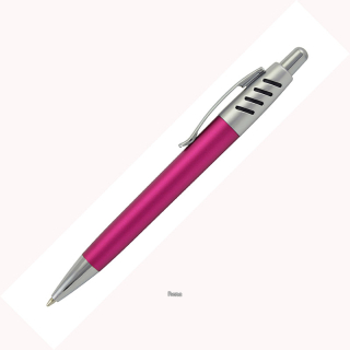 Růžové kuličkové pero s kovovými doplňky ALEX