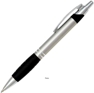 Stříbrné kovové kuličkové pero BIRD s pryží