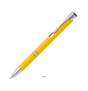Žluté plastové kuličkové pero JOLA, modrá náplň