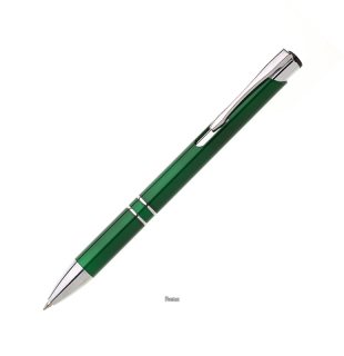 Tmavě zelené plastové kuličkové pero JOLA,modrá n