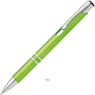 Světle zelené plastové kuličkové pero JOLA,modrá n